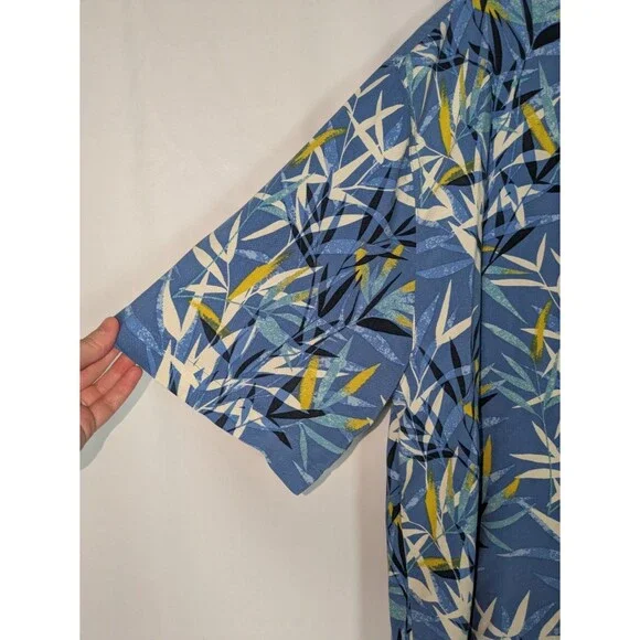 Joe Marlin Button Down XXL Mens Blue Tropical Print Short Sleeve Hawaiian Cruise - Picture 3 of 5